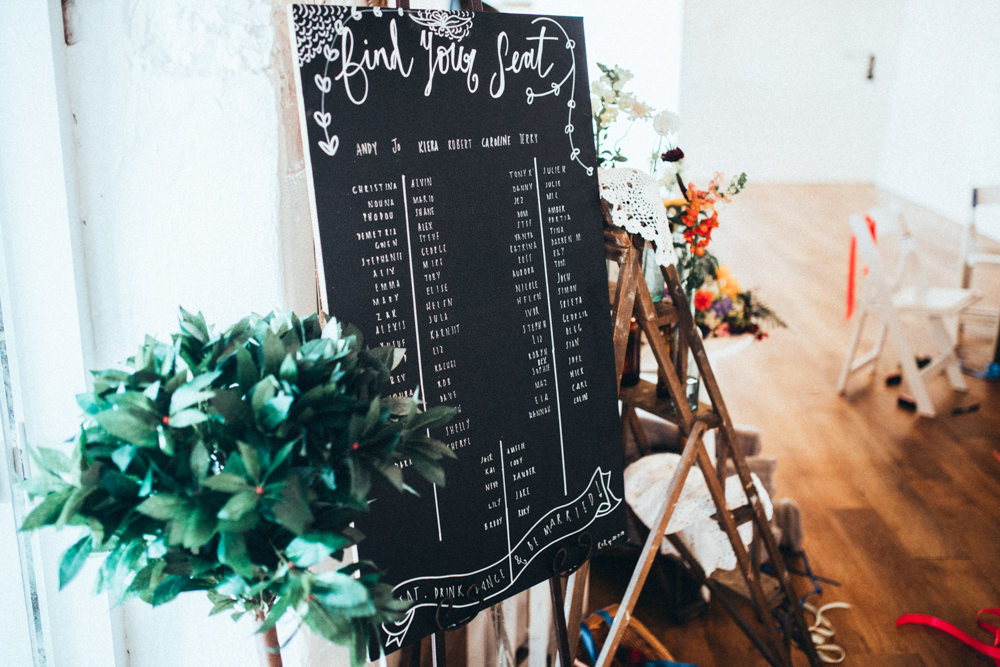 Table Plan Seating Chart Illustrated Old Barn Wedding Joshua Rhys Photography