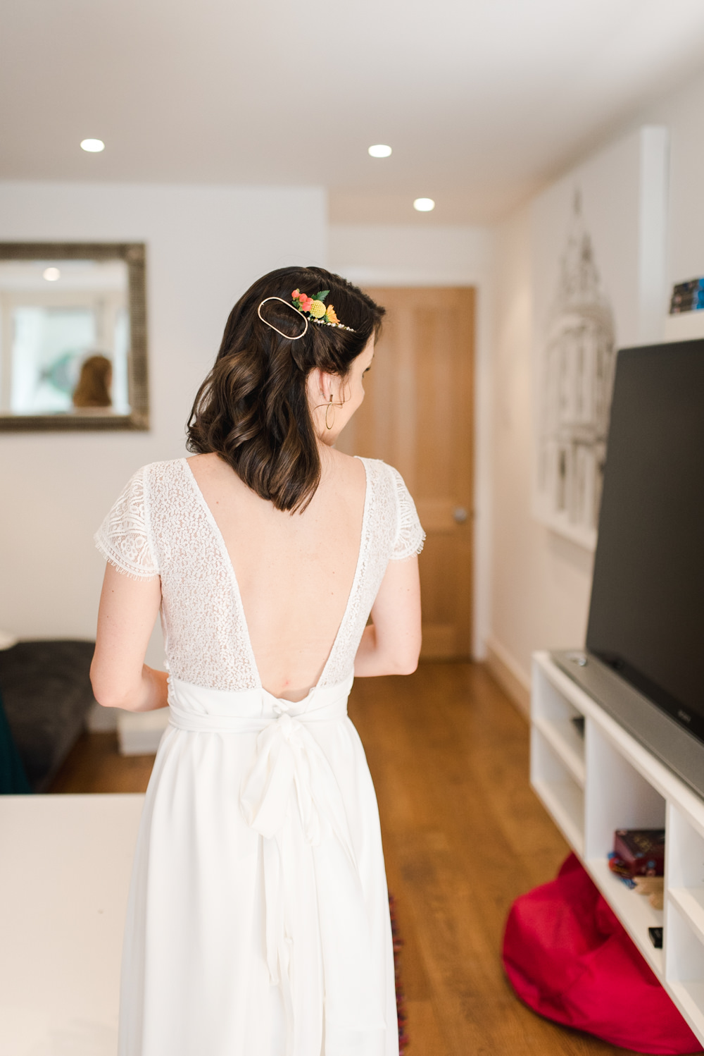 Dress Gown Bride Bridal Lorafolk Lace Silk Open Back Cap Sleeves Perch Inn Wedding Captured By Katrina