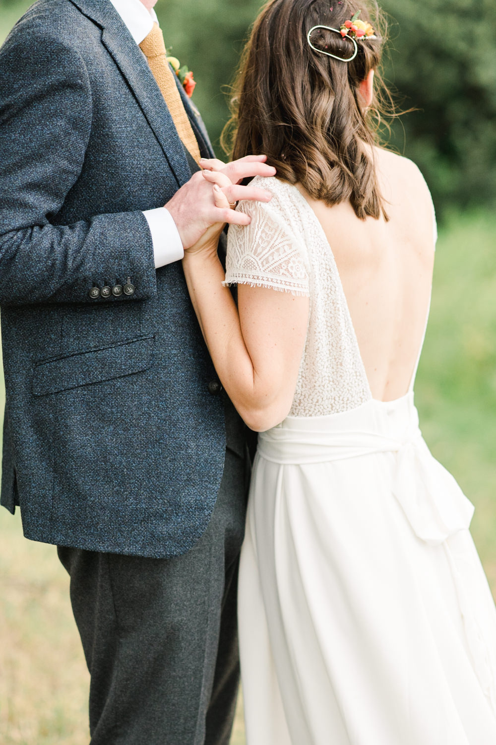 Dress Gown Bride Bridal Lorafolk Lace Silk Open Back Cap Sleeves Perch Inn Wedding Captured By Katrina