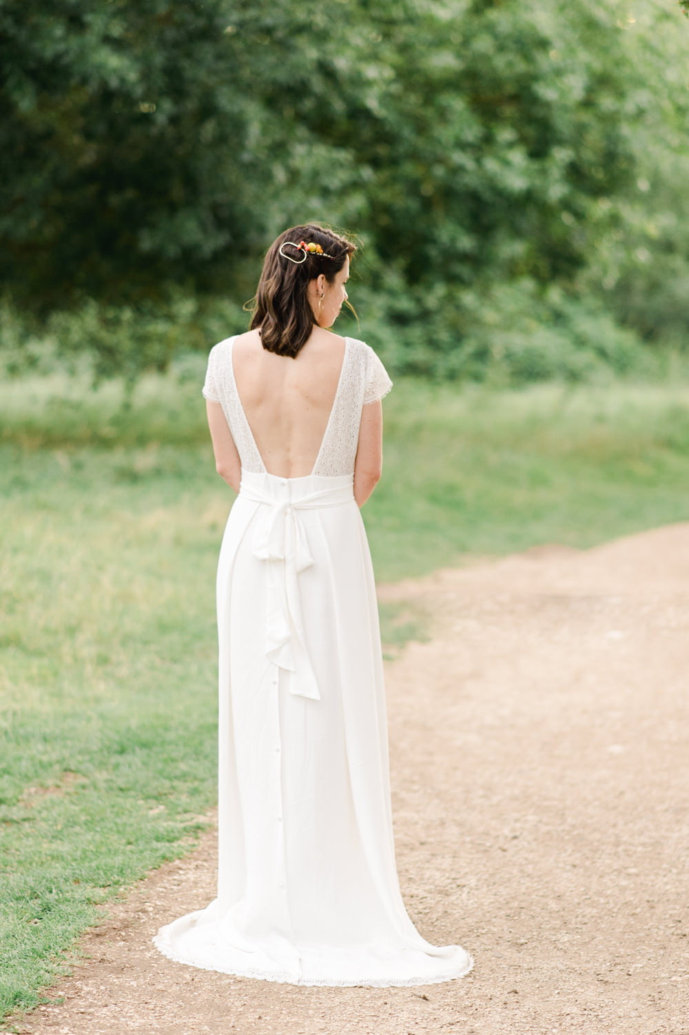 Dress Gown Bride Bridal Lorafolk Lace Silk Open Back Cap Sleeves Perch Inn Wedding Captured By Katrina