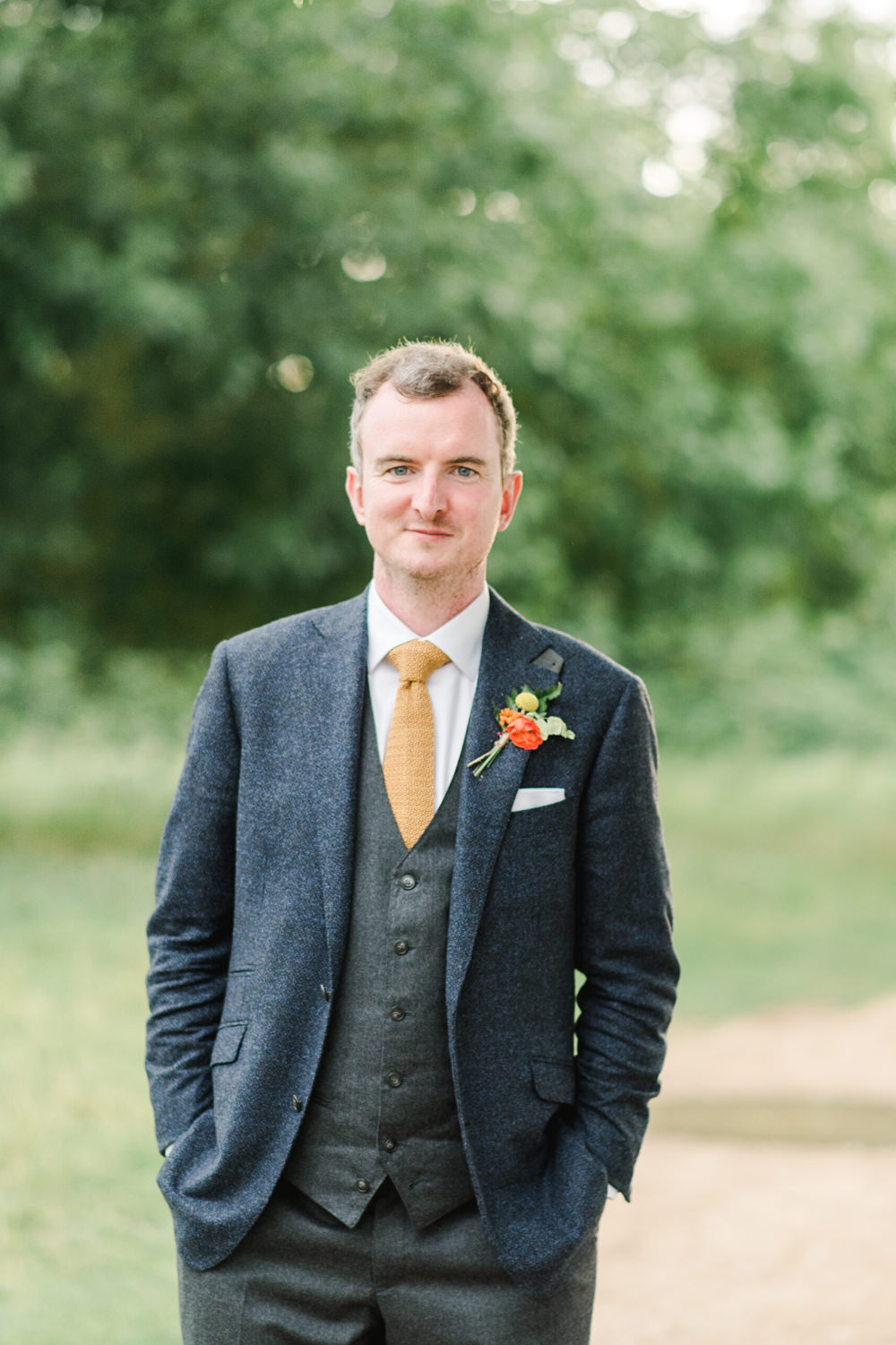 Groom Suit Navy Tweed Mustard Tie Perch Inn Wedding Captured By Katrina