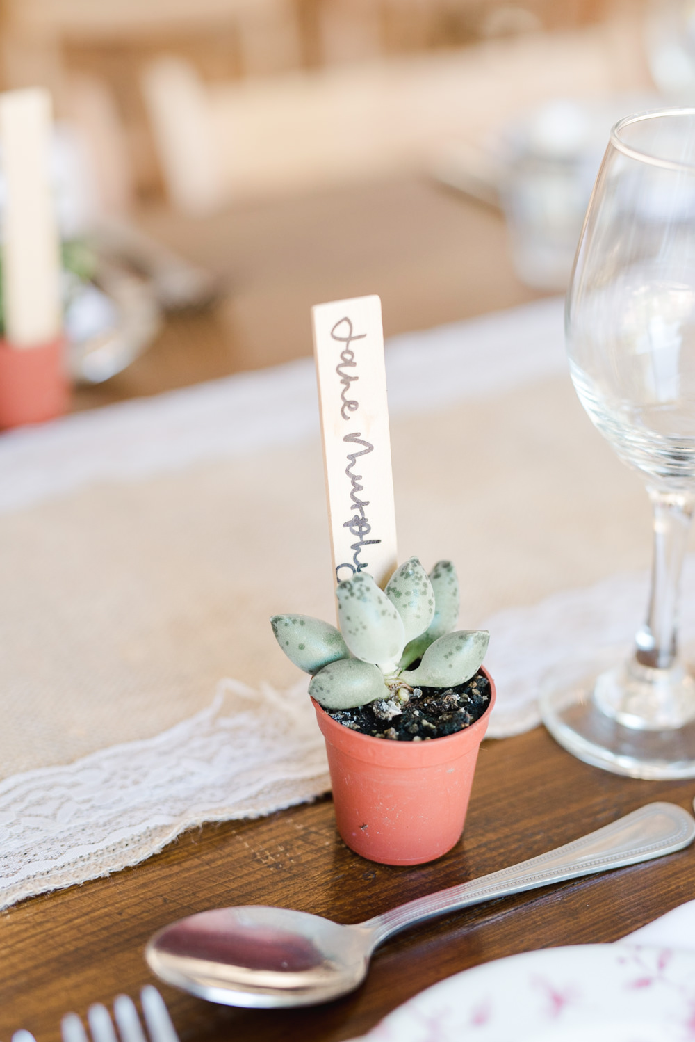 Succulent Place Name Favour Perch Inn Wedding Captured By Katrina