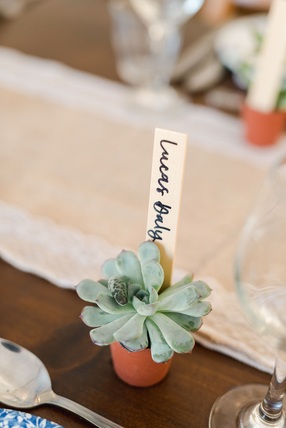 Succulent Place Name Favour Perch Inn Wedding Captured By Katrina