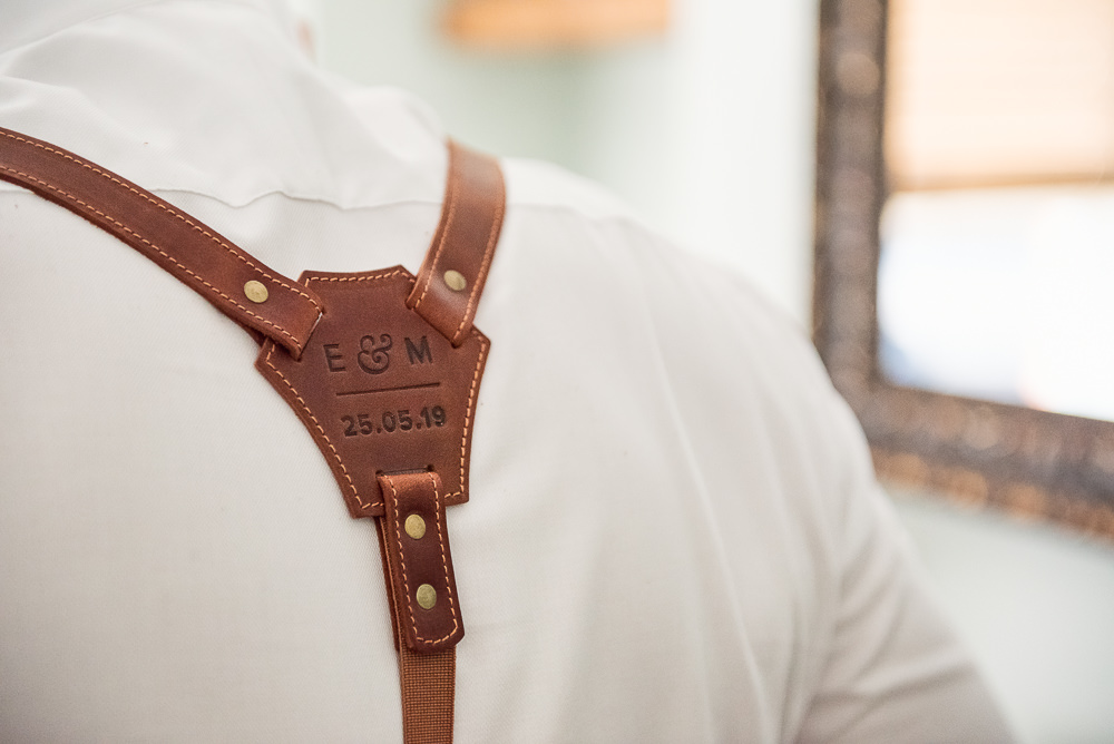 Groom Braces Personalised Sopley Lake Wedding One Thousand Words
