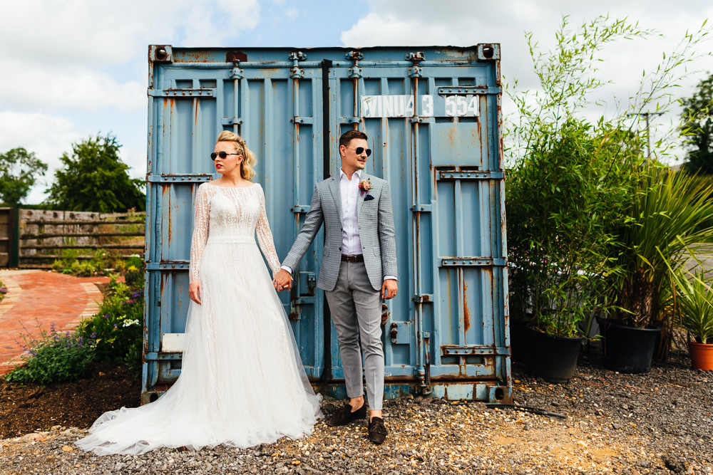 Dress Gown Bride Bridal Long Sleeves Tropical Wedding Inspiration Emily Little Photography