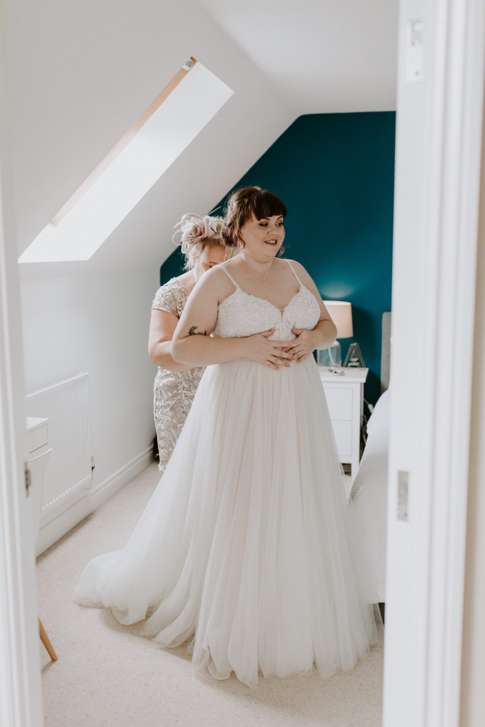 Dress Gown Bride Bridal Crochet Lace Sweetheart Wick Farm Bath Wedding Siobhan Beales Photography