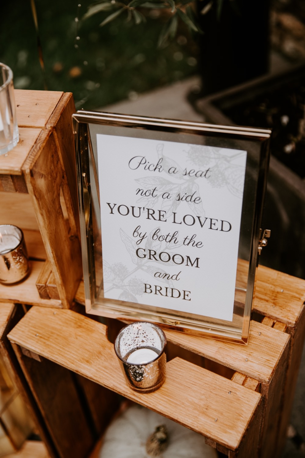 Welcome Sign Signs Signage Ceremony Wick Farm Bath Wedding Siobhan Beales Photography