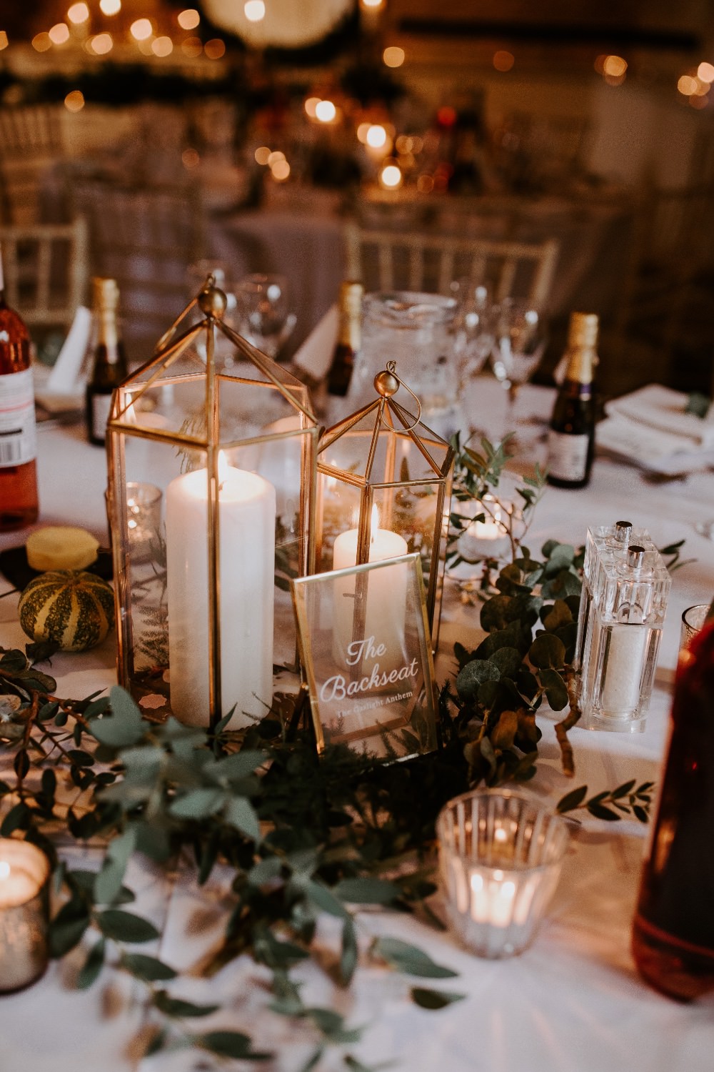 Centrepiece Decor Decoration Candles Greenery Foliage Terreriums Wick Farm Bath Wedding Siobhan Beales Photography