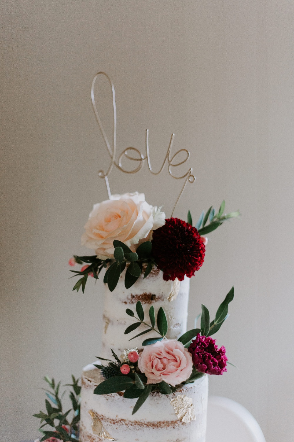 Semi Naked Cake Flowers Topper Wick Farm Bath Wedding Siobhan Beales Photography