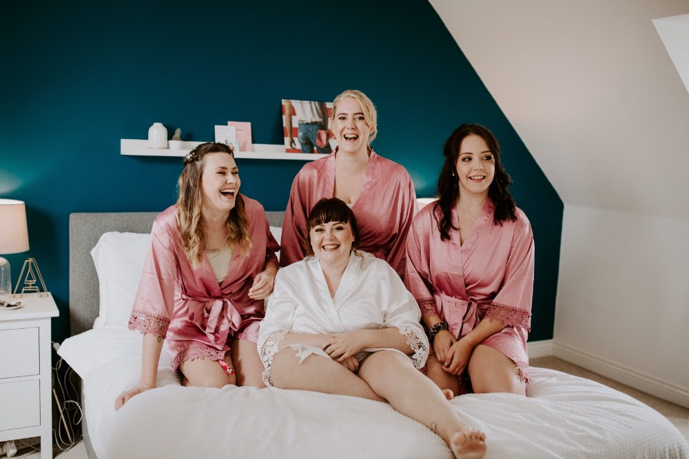 Bride Bridesmaids Dressing Gowns Robes Wick Farm Bath Wedding Siobhan Beales Photography