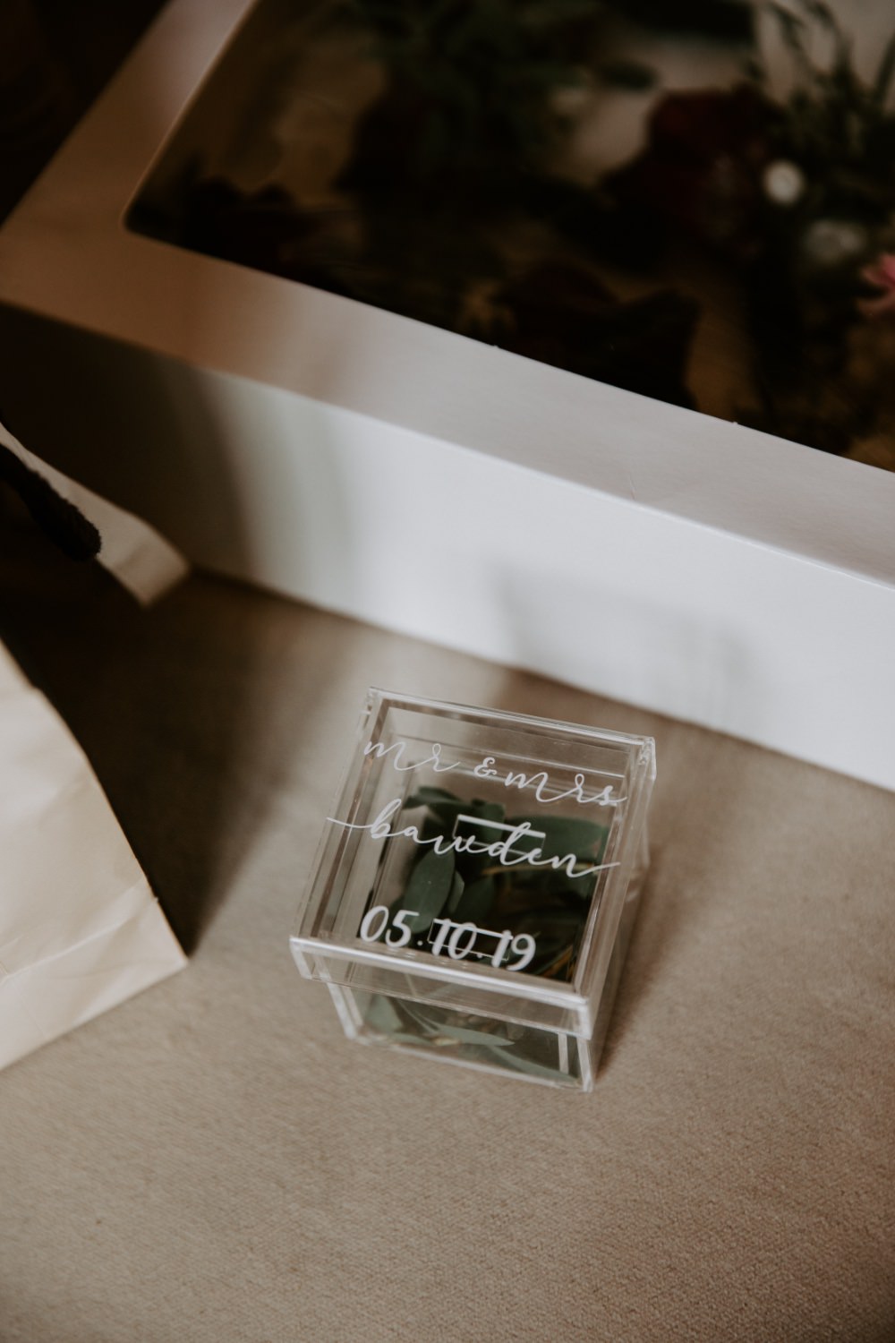 Ring Box Calligraphy Wick Farm Bath Wedding Siobhan Beales Photography