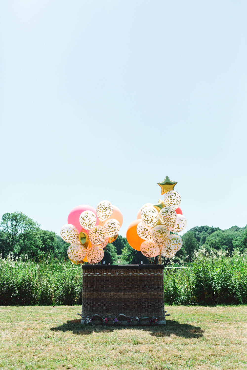 Hot Air Balloon Basket Yew Tree Lakes Wedding Charlotte Hu Photography