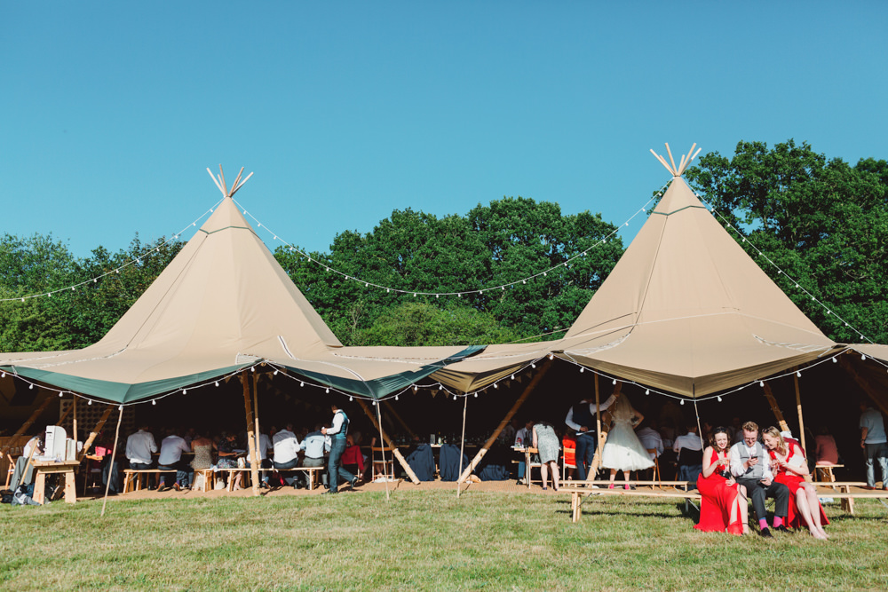 Tipi Open Side Reception Yew Tree Lakes Wedding Charlotte Hu Photography