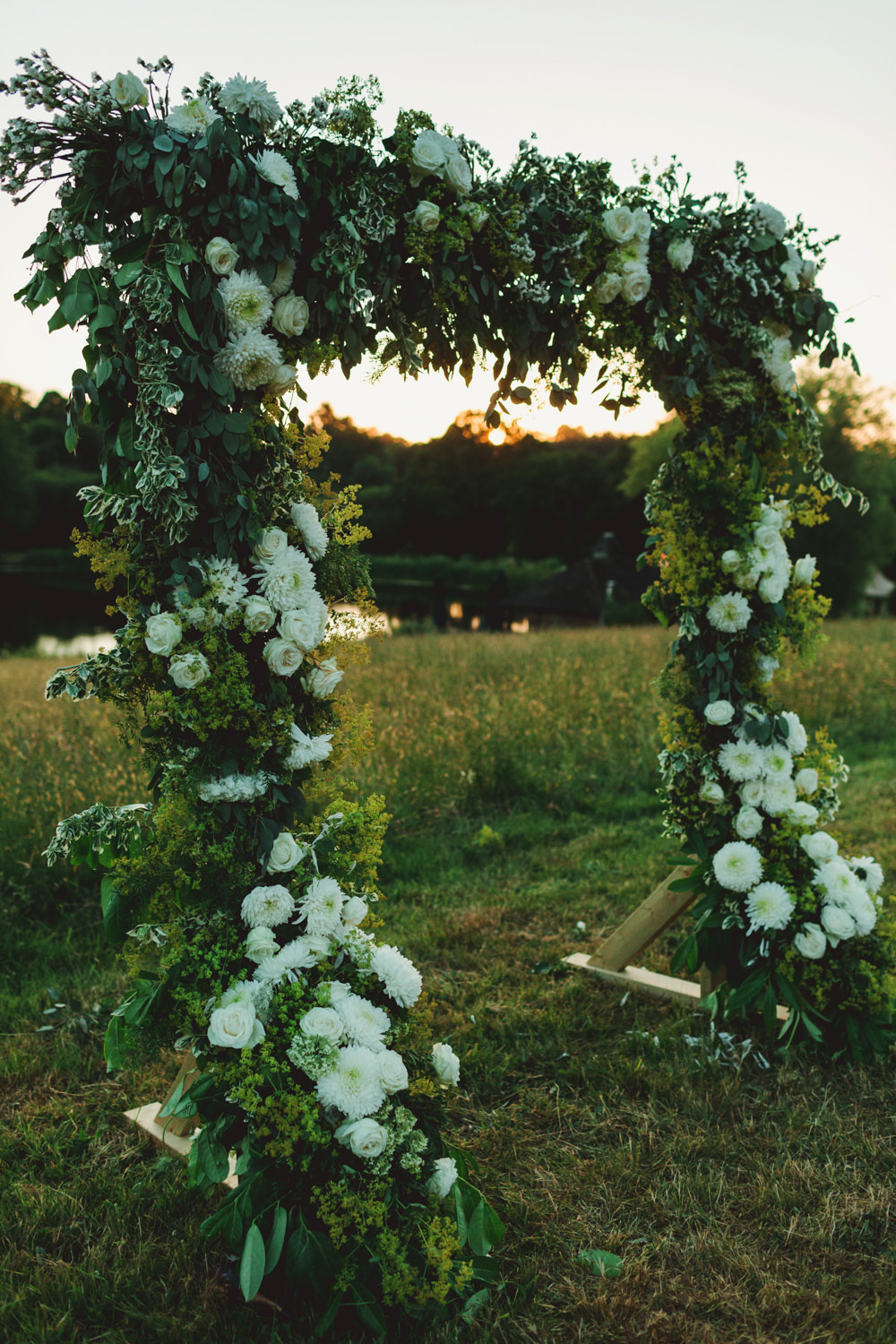 Flower Arch Backdrop Ceremony Yew Tree Lakes Wedding Charlotte Hu Photography