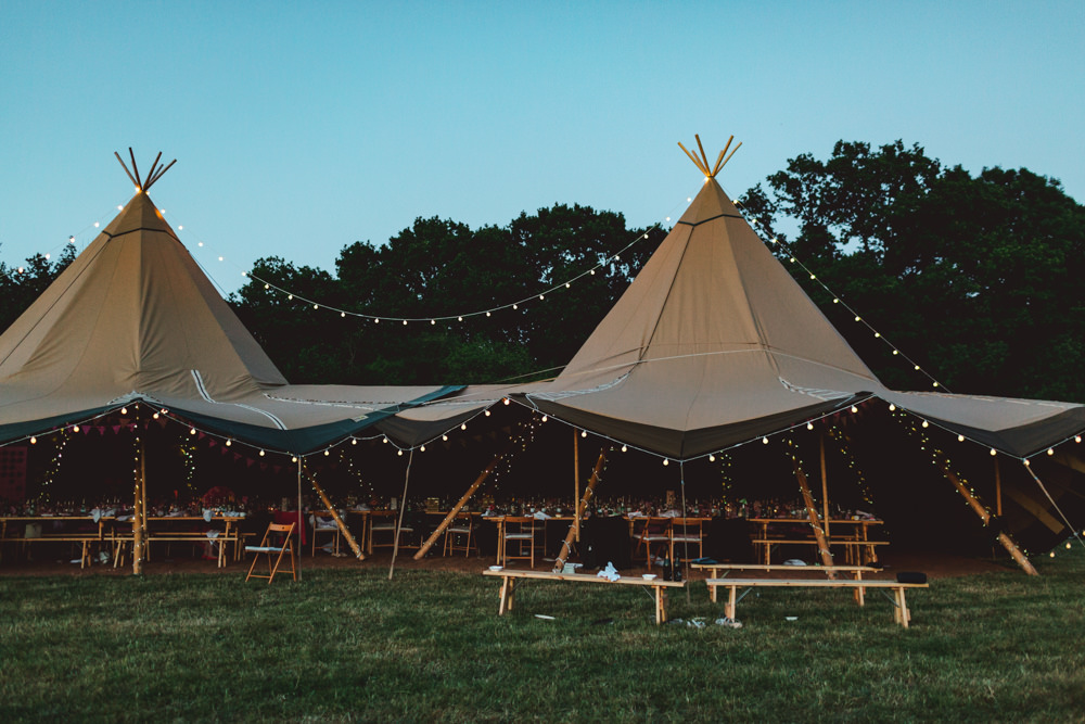 Tipi Open Side Reception Lights Lighting Yew Tree Lakes Wedding Charlotte Hu Photography