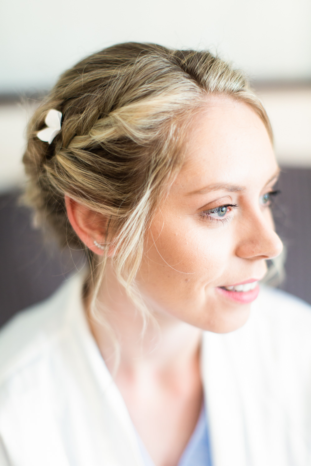 Bride Bridal Hair Style Up Do Braid Plait Almonry Barn Wedding Kerry Bartlett Photography