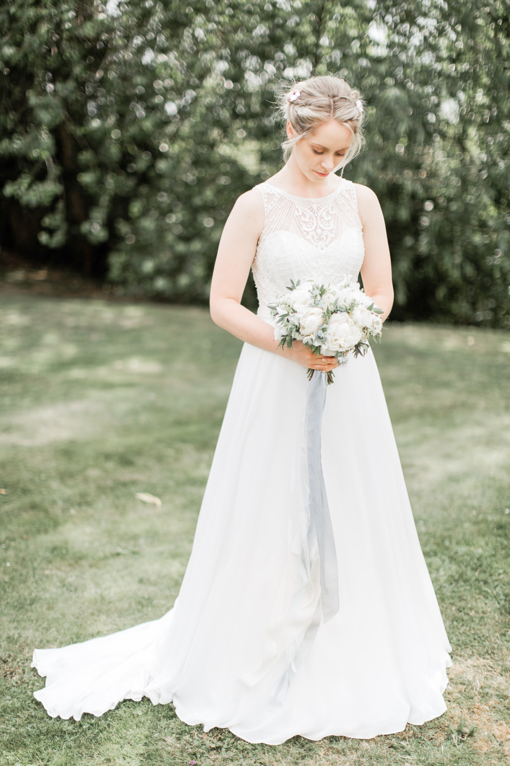 Bride Bridal Dress Gown Wtoo by Watters Beaded Sheer Back Almonry Barn Wedding Kerry Bartlett Photography