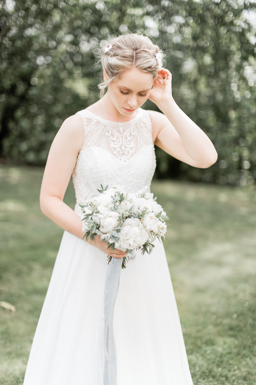 Bride Bridal Dress Gown Wtoo by Watters Beaded Sheer Back Almonry Barn Wedding Kerry Bartlett Photography