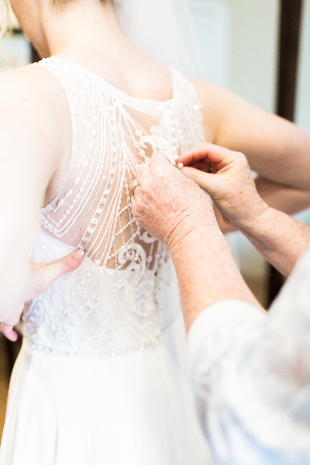Bride Bridal Dress Gown Wtoo by Watters Beaded Sheer Back Almonry Barn Wedding Kerry Bartlett Photography