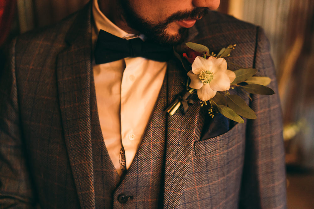 Groom Suit Blue Bow Tie Buttonhole Balloon Wedding Ideas Leesha Williams Photography