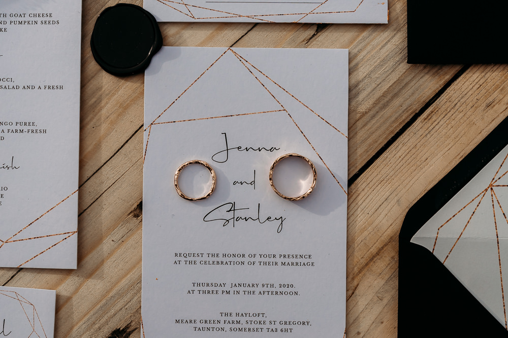 Modern Copper Stationery Invite Invitation Balloon Wedding Ideas Leesha Williams Photography