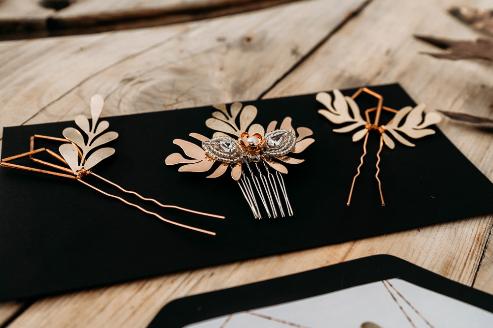 Copper Bridal Comb Accessories Bride Hair Pin Balloon Wedding Ideas Leesha Williams Photography