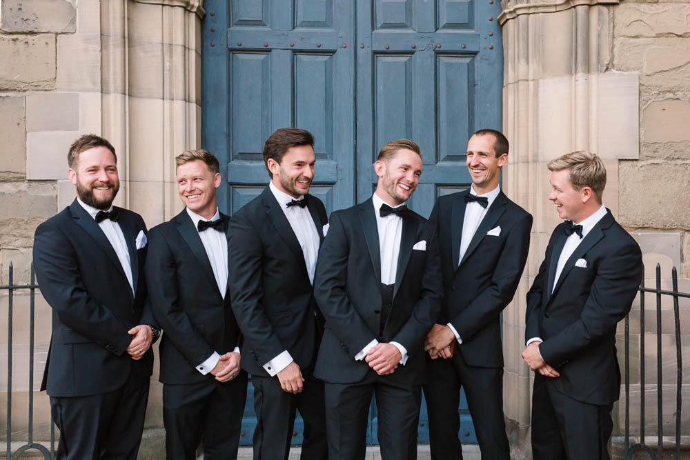 Groom Groomsmen Tux Tuexedo Suit Bow Tie Compton Verney Wedding Danielle Smith Photography
