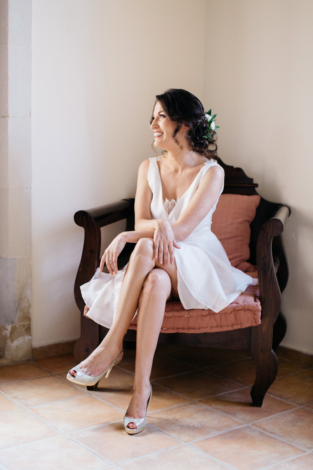 Dress Gown Bride Bridal Faith Cauvin Paris Short Crete Wedding HannaMonika Wedding Photography