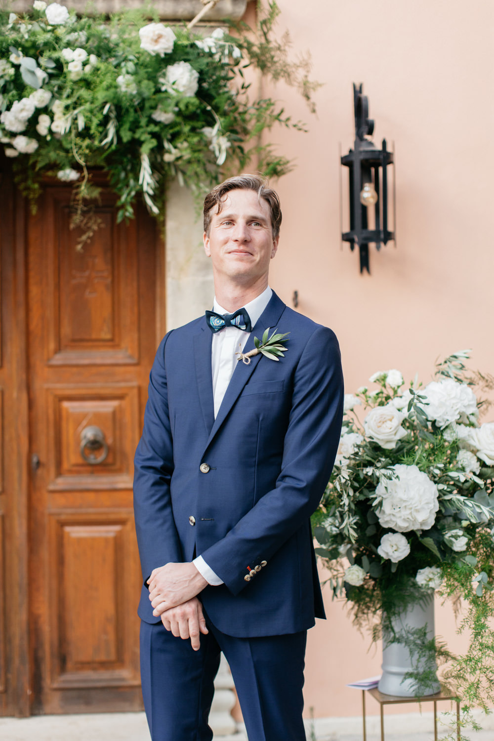 Groom Suit Blue Bow Tie Crete Wedding HannaMonika Wedding Photography