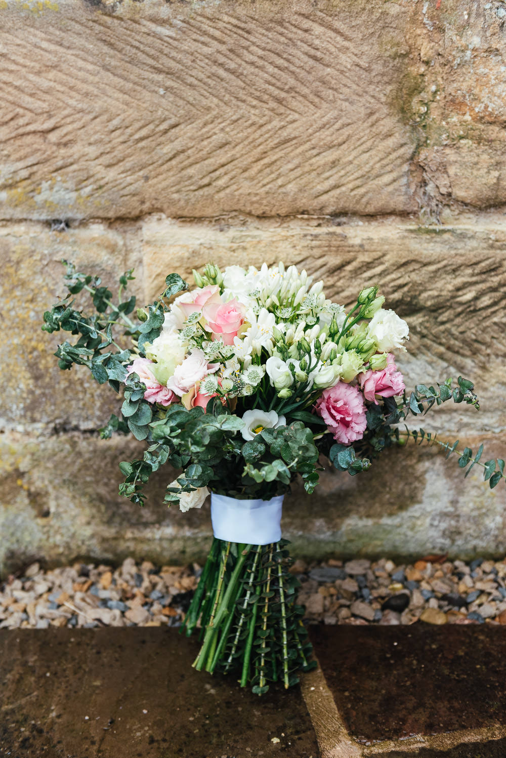 Bouquet Flowers Bride Bridal Pink Rose Greenery DIY Barn Wedding Jessica Grace Photography