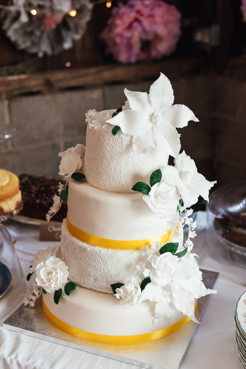 Iced Cake Flowers DIY Barn Wedding Jessica Grace Photography