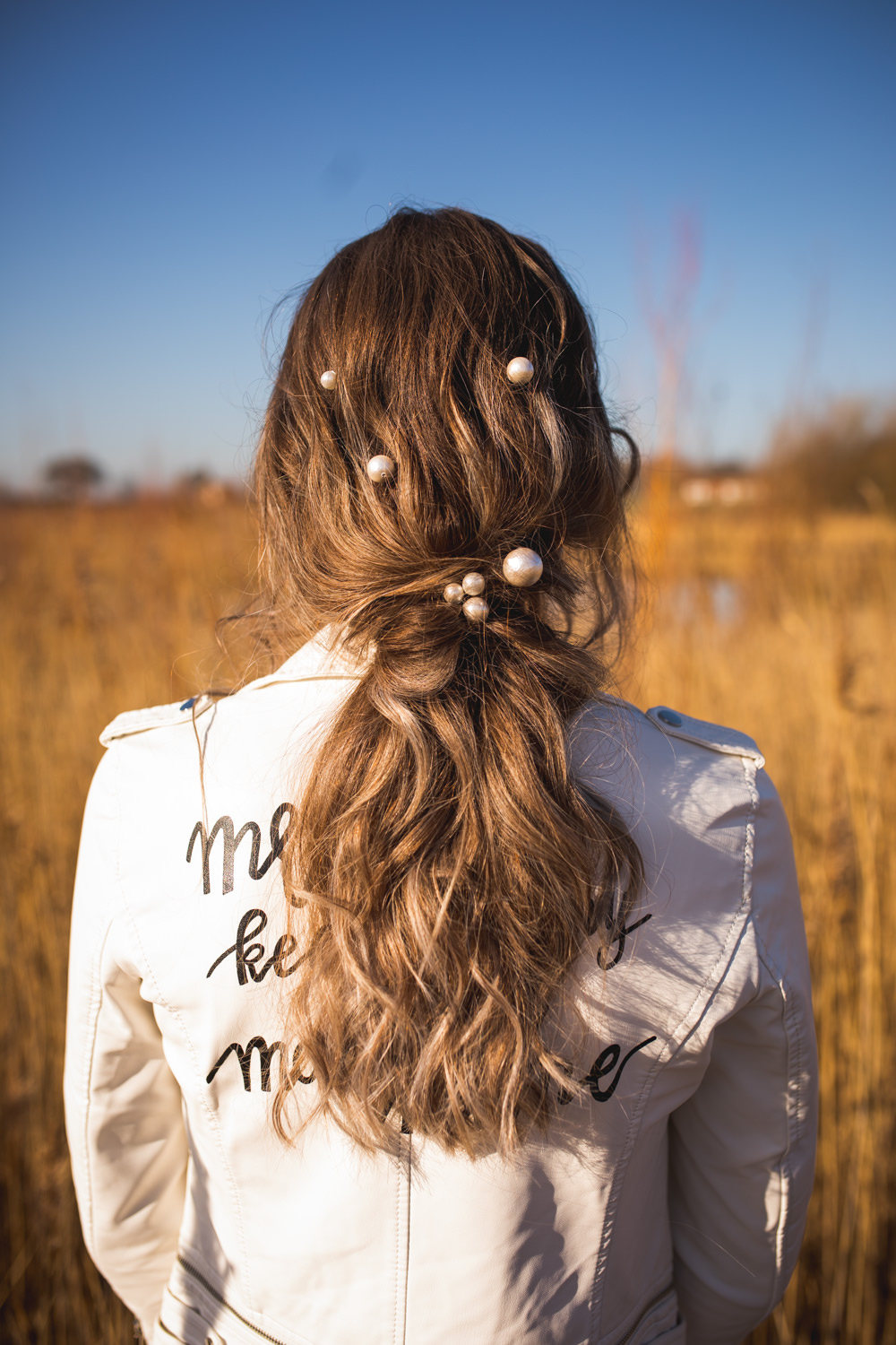 Bride Bridal Hair Style Up Do Pearls Ponytail Dried Flower Wedding Ideas Dan Lambourne Photography