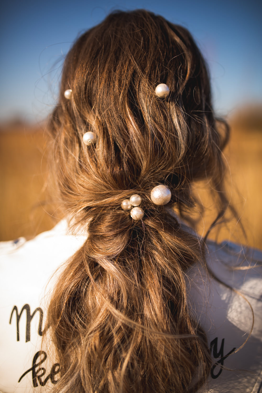 Bride Bridal Hair Style Up Do Pearls Ponytail Dried Flower Wedding Ideas Dan Lambourne Photography