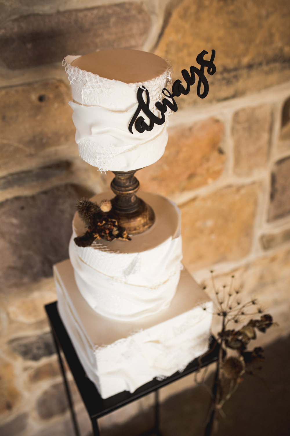 Buttercream Cake Always Topper Dried Flower Wedding Ideas Dan Lambourne Photography