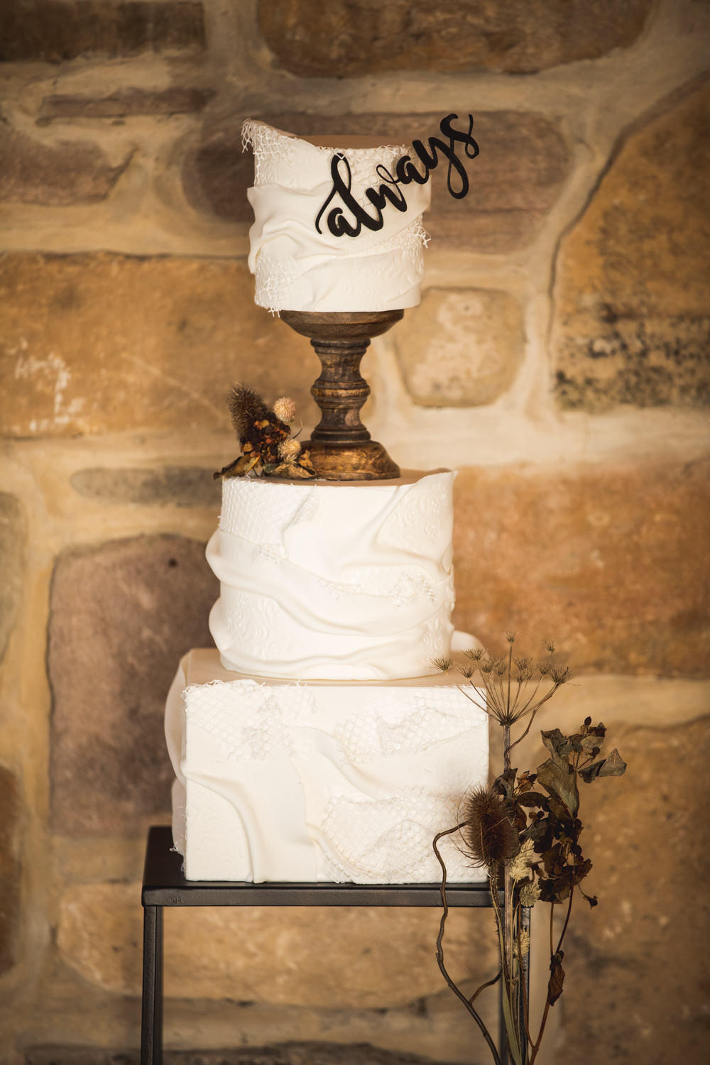 Buttercream Cake Always Topper Dried Flower Wedding Ideas Dan Lambourne Photography