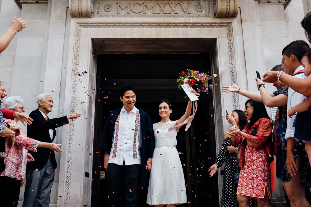 Confetti Throw East London Wedding Marianne Chua Photography
