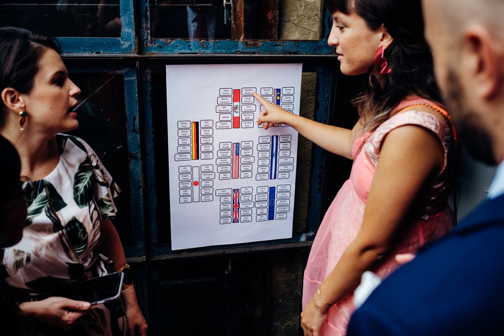 Table Plan Seating Chart East London Wedding Marianne Chua Photography