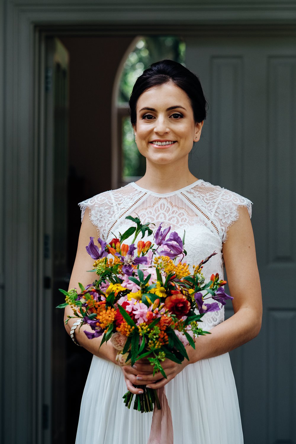 Bride Bridal Dress Gown Catherine Deane Top Skirt Lace Scallop Short East London Wedding Marianne Chua Photography