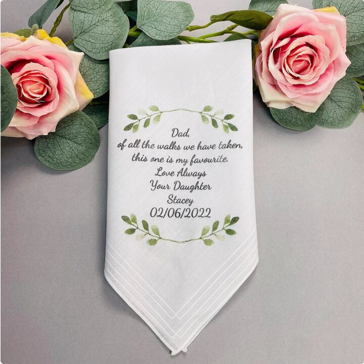 Handkerchief Personalised Father Wedding Present Ideas