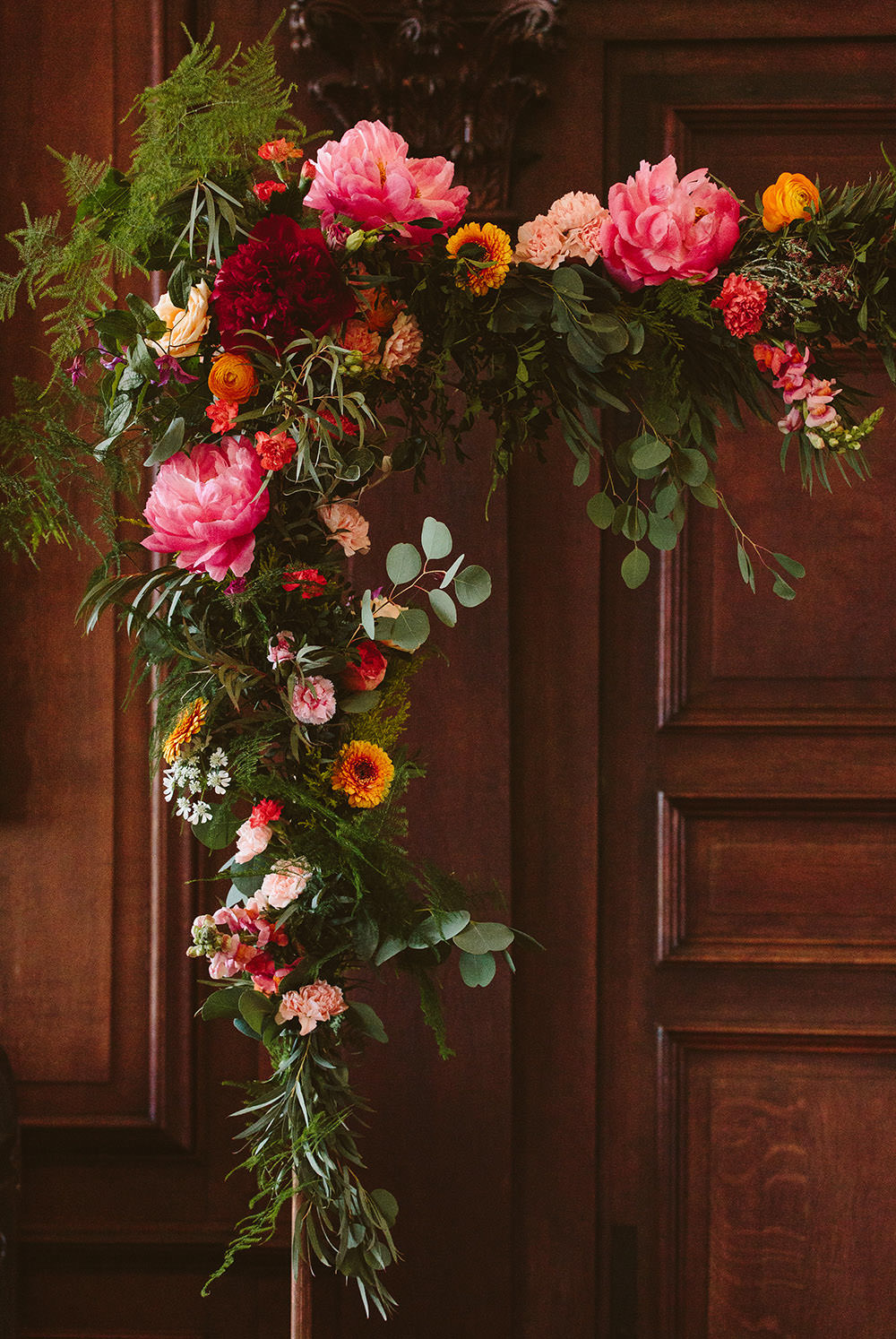 Metal Flower Arch Backdrop Ceremony Aisle Glynde Place Wedding Sarah London Photography