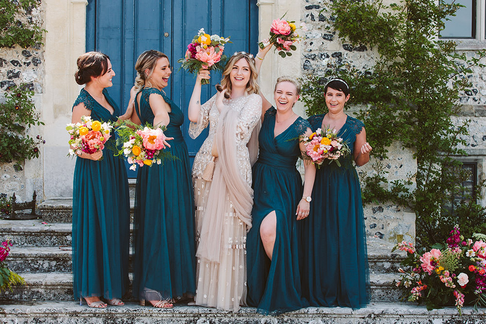 Bridesmaids Bridesmaid Dress Dresses Teal Glynde Place Wedding Sarah London Photography