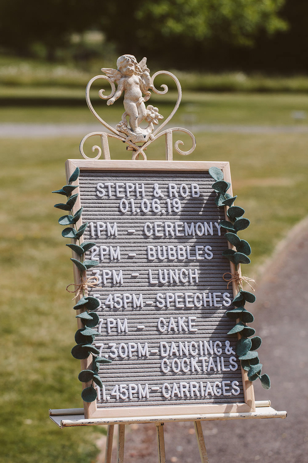 Sign Signs Signage Order of the Day Glynde Place Wedding Sarah London Photography