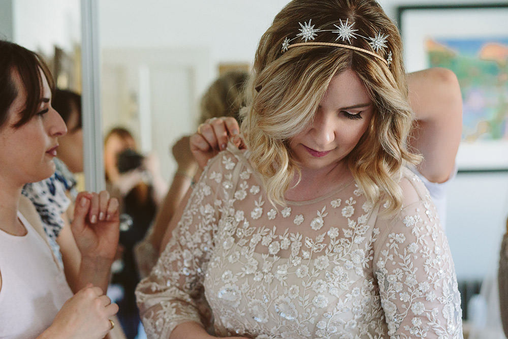 Dress Gown Bride Bridal Needle and Thread Lace Tier Long Sleeves Glynde Place Wedding Sarah London Photography