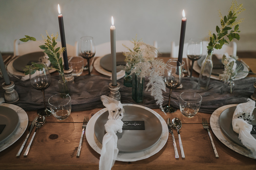 Place Setting Decor Grey Wedding Ideas Grace Elizabeth