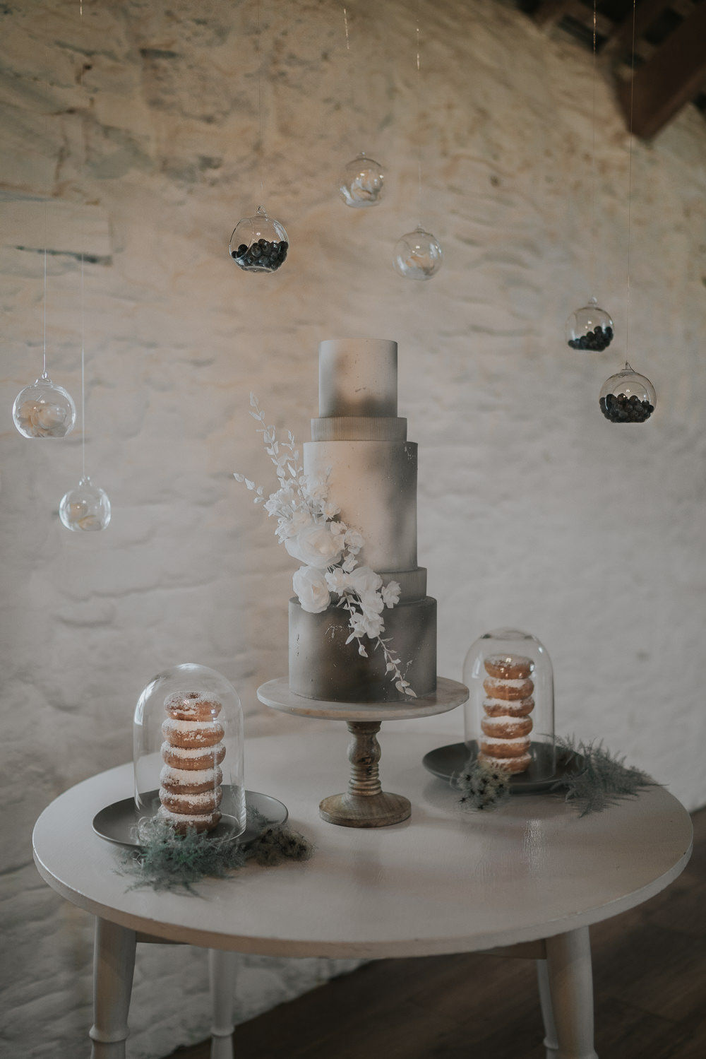 Tall Cake Flowers Cloud Dessert Table Grey Wedding Ideas Grace Elizabeth