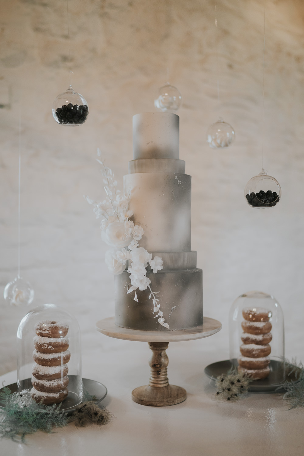 Tall Cake Flowers Cloud Dessert Table Grey Wedding Ideas Grace Elizabeth