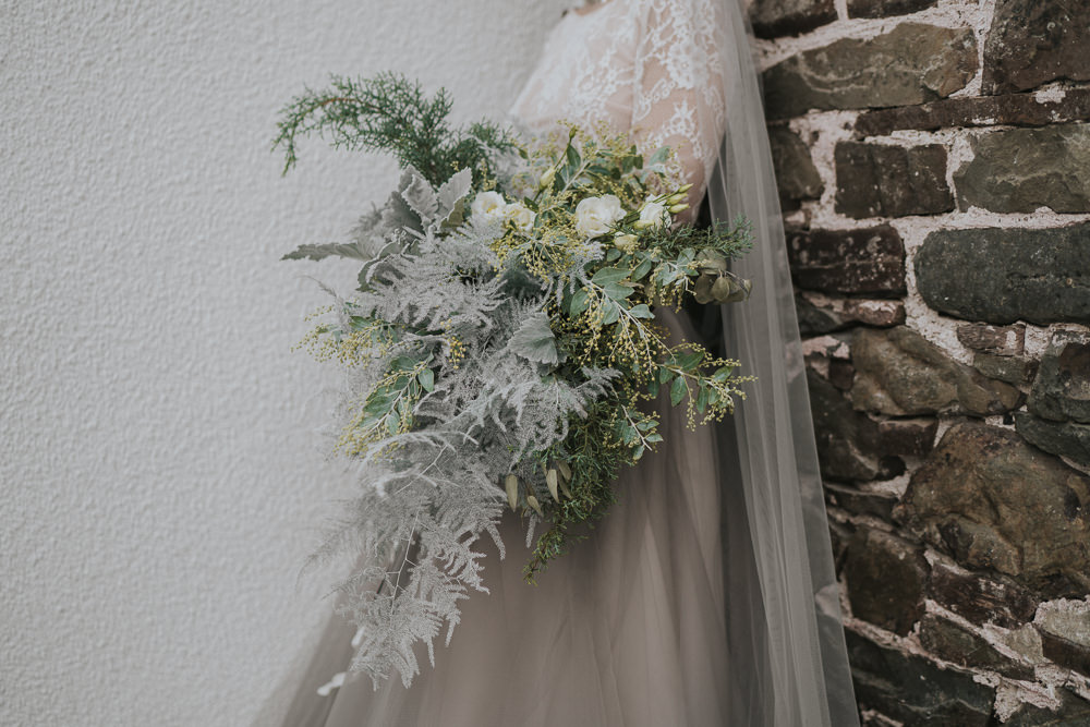 Bouquet Flowers Bride Bridal Ribbon Greenery Foliage Grey Wedding Ideas Grace Elizabeth