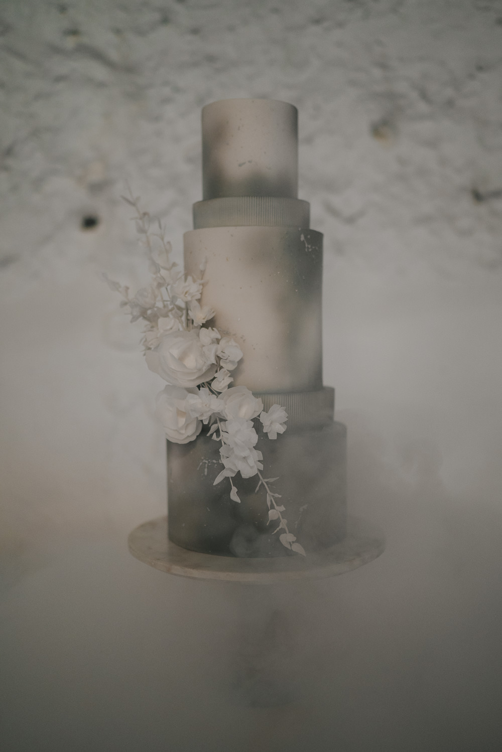 Tall Cake Flowers Cloud Smoke Grey Wedding Ideas Grace Elizabeth