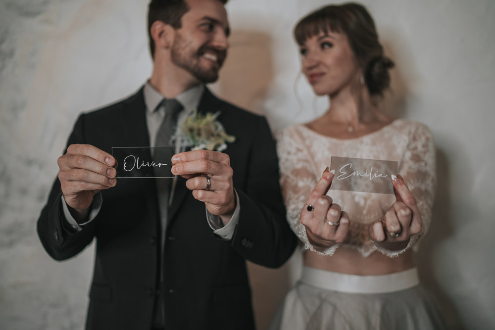 Calligraphy Place Name Clear Perspex Acrylic Grey Wedding Ideas Grace Elizabeth