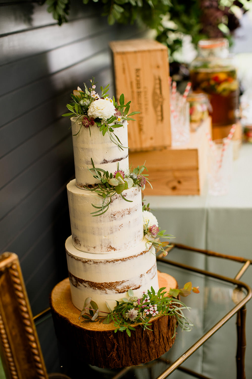 Buttercream Cake Flowers Semi Naked Holford Estate Wedding Voyteck Photography